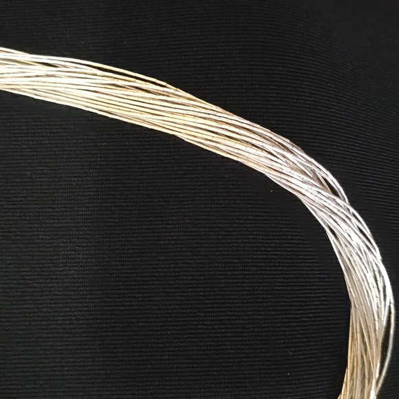 Vintage Navajo Liquid Sterling Silver 30 Strand Necklace 28" - Picture 2 of 9